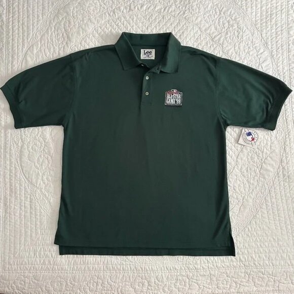 NWT Vintage MLB All Star Game Boston '99 Green Polo Shirt XL Lee Sport - Picture 10 of 10